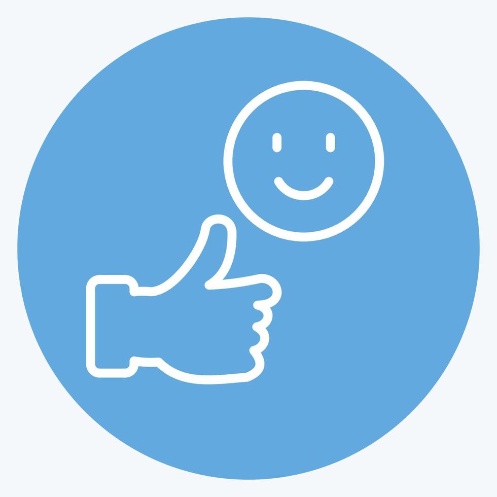 Icon Satisfaction. suitable for Feedback symbol. Blue Eyes Style. simple design editable. design template vector. simple symbol illustration vector