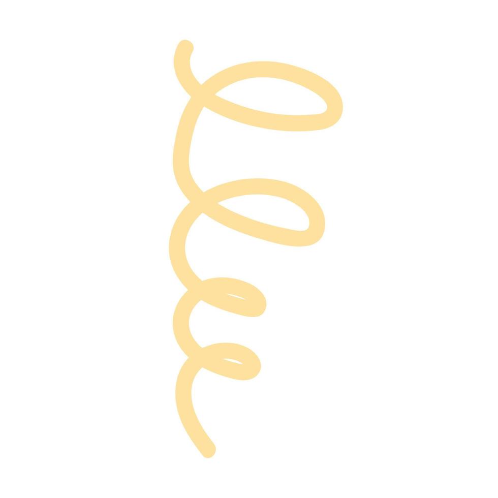 Ribbon serpentine tinsel yellow spiral color curly vector