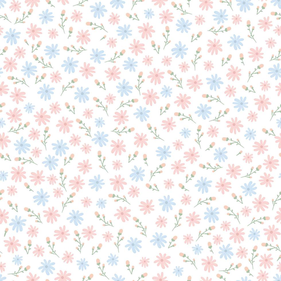 patrones sin fisuras florales. Flores lindas. estampado con pequeñas flores rosas. impresión ditsy. lindo fondo de primavera. plantilla elegante para impresoras de moda vector