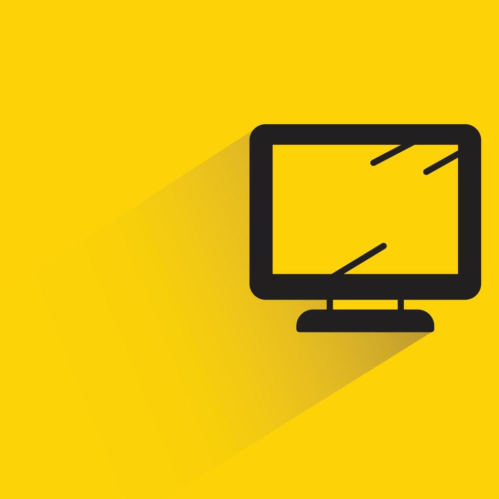 desktop computer screen on yellow background vector illustration