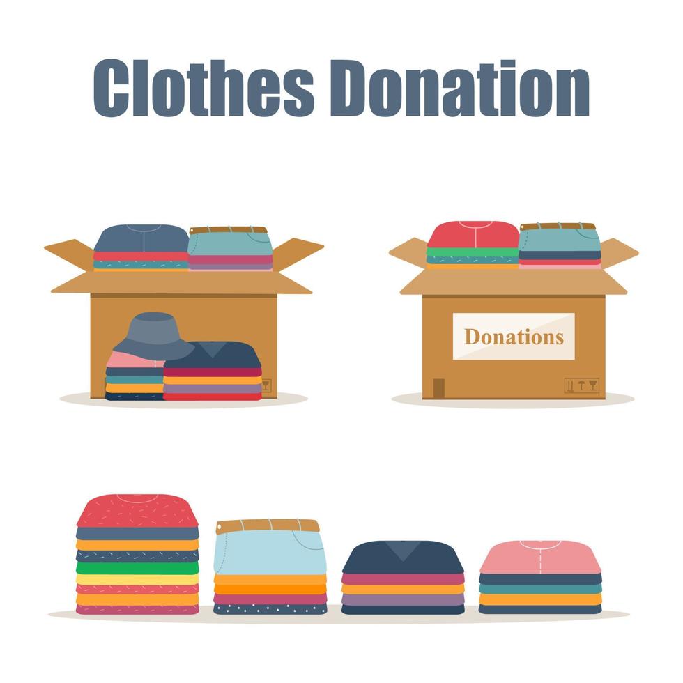 Clothes donation elements vector