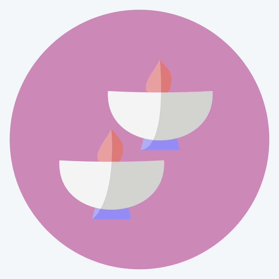 Icon Lighted Bowls. suitable for Spa symbol. flat style. simple design editable. design template vector. simple symbol illustration vector