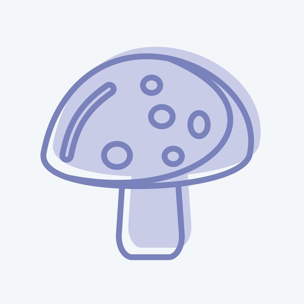 Icon Mushroom. suitable for Fruits and Vegetables symbol. two tone style. simple design editable. design template vector