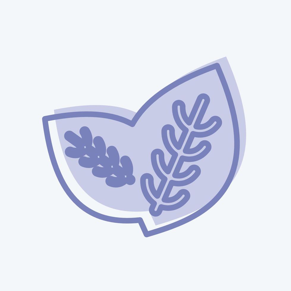 icono de menta verde. adecuado para el símbolo de frutas y verduras. estilo de dos tonos. diseño simple editable. vector de plantilla de diseño