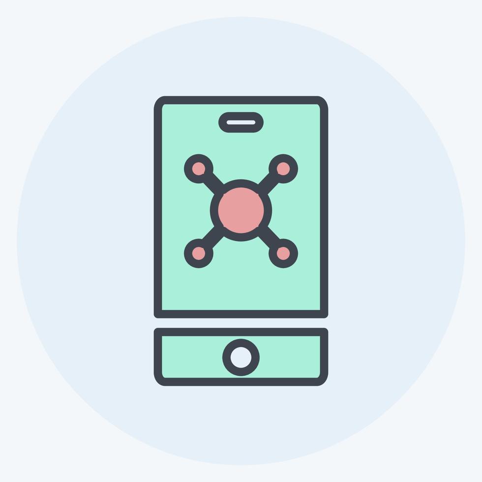Icon Mobile Marketing. suitable for Education symbol. color mate style. simple design editable. design template vector. simple symbol illustration vector