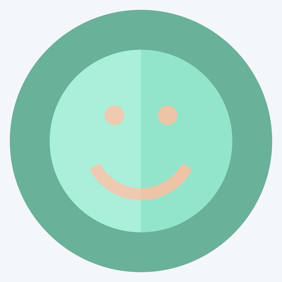 Icon Emoticon Smile. suitable for Emoticon symbol. flat style. simple design editable. design template vector. simple symbol illustration vector