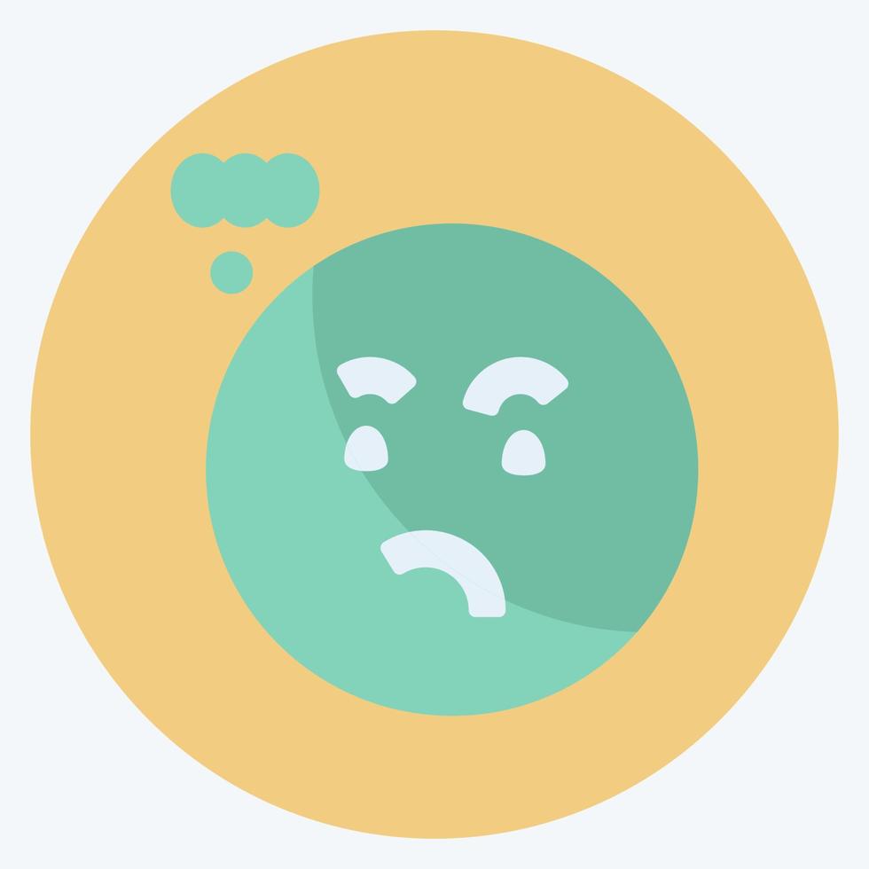 Icon Emoticon Thinking. suitable for Emoticon symbol. flat style. simple design editable. design template vector. simple symbol illustration vector