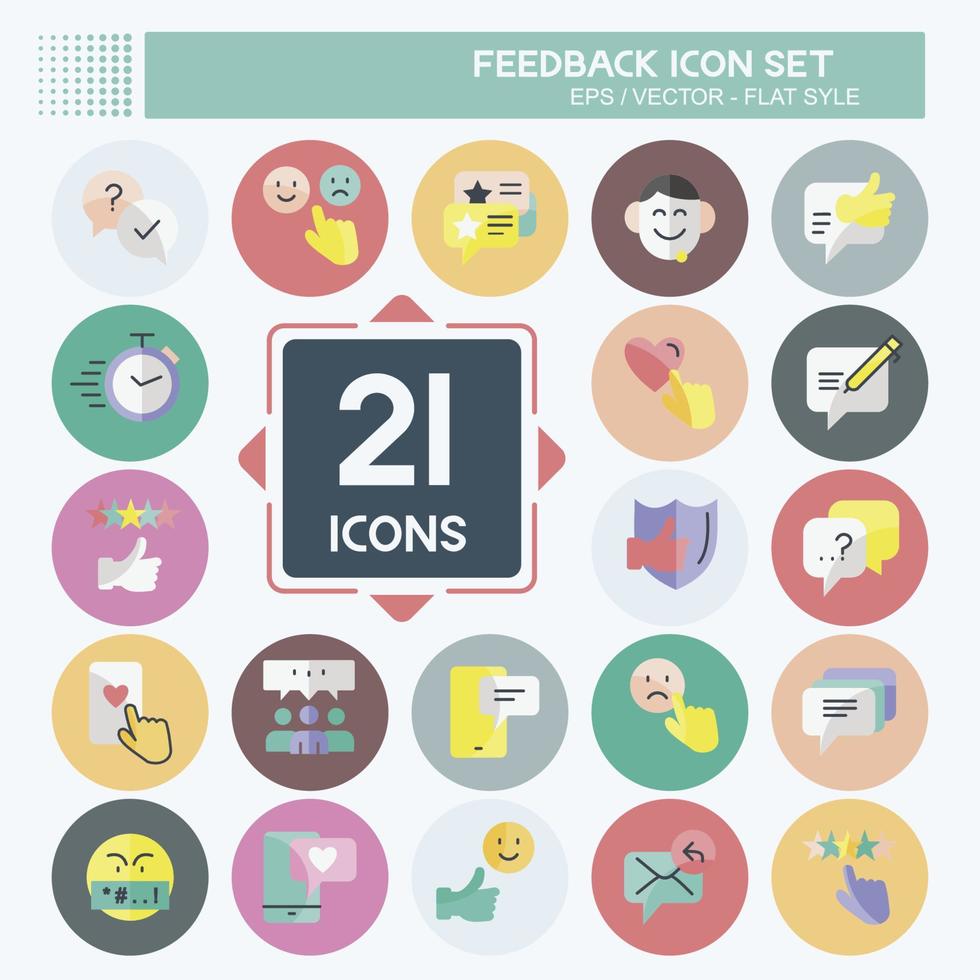 Feedback Icon Set. suitable for Web Interface symbol. Flat Style. simple design editable. design template vector. simple symbol illustration vector