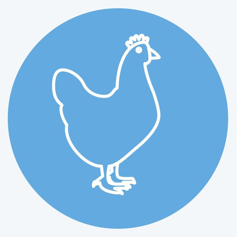 icono de pollo. adecuado para el símbolo animal. estilo de ojos azules. diseño simple editable. vector de plantilla de diseño. ilustración de símbolo simple
