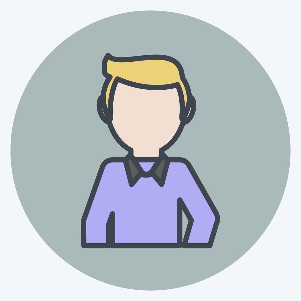 Icon Man. suitable for party symbol. color mate style. simple design editable. design template vector. simple symbol illustration vector