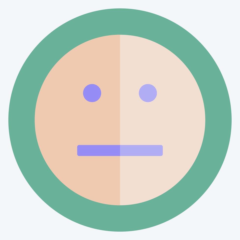 Icon Emoticon Not Talking. suitable for Emoticon symbol. flat style. simple design editable. design template vector. simple symbol illustration vector