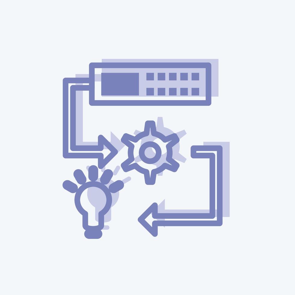 Icon Machine Learning. suitable for data analytics symbol. two tone style. simple design editable. design template vector. simple symbol illustration vector