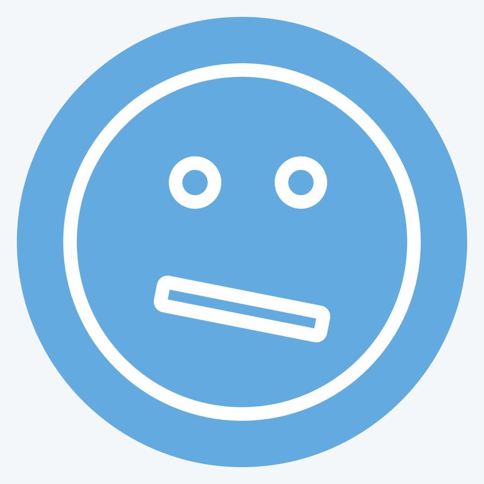 Icon Emoticon Confused. suitable for Emoticon symbol. blue eyes style. simple design editable. design template vector. simple symbol illustration vector