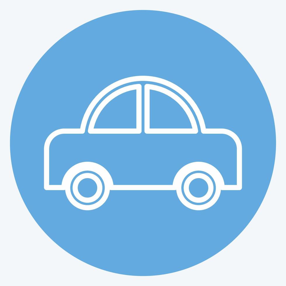 icono de coche de juguete 1. adecuado para símbolo de juguete. estilo de ojos azules. diseño simple editable. vector de plantilla de diseño. ilustración de símbolo simple