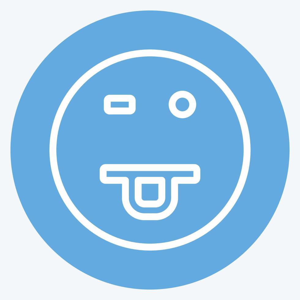 Icon Emoticon Drooling. suitable for Emoticon symbol. blue eyes style. simple design editable. design template vector. simple symbol illustration vector