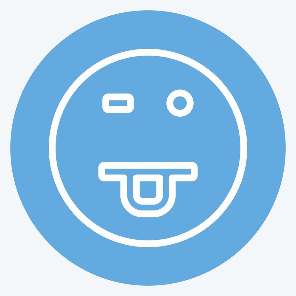 Icon Emoticon Drooling. suitable for Emoticon symbol. blue eyes style. simple design editable. design template vector. simple symbol illustration vector