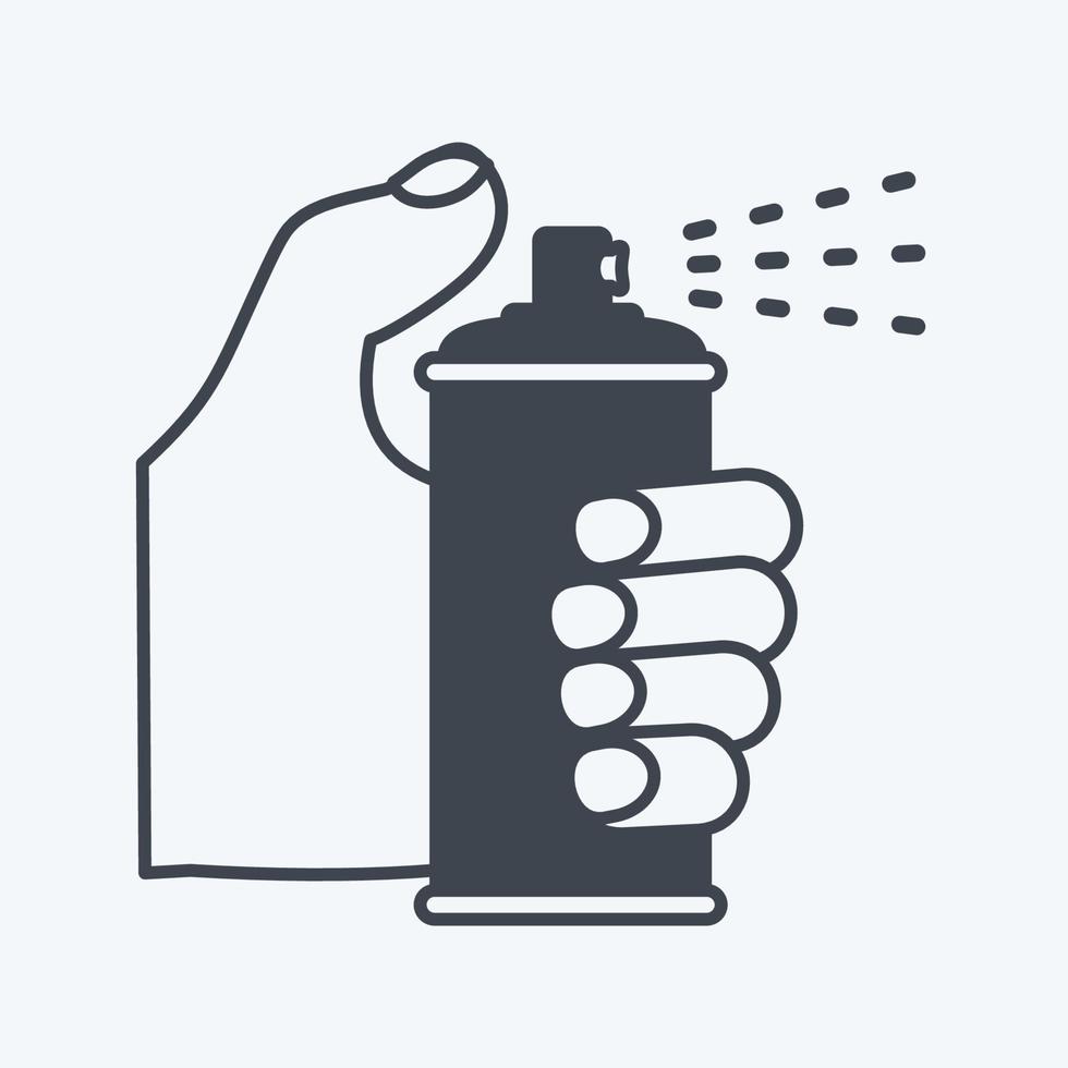 Icon Holding Spray Bottle. suitable for Hand Actions symbol. glyph style. simple design editable. design template vector. simple symbol illustration vector