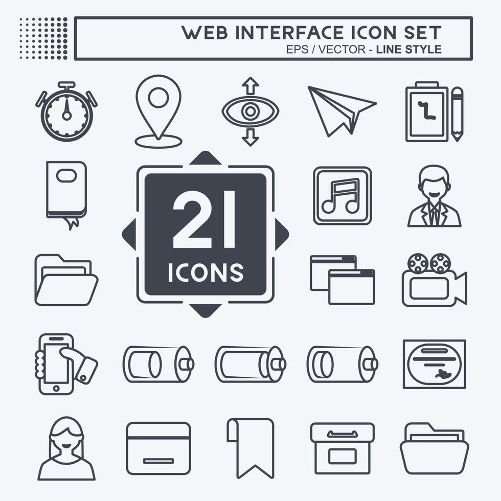 Icon Web Interface Set. line style. simple design editable. design template vector. simple symbol illustration vector