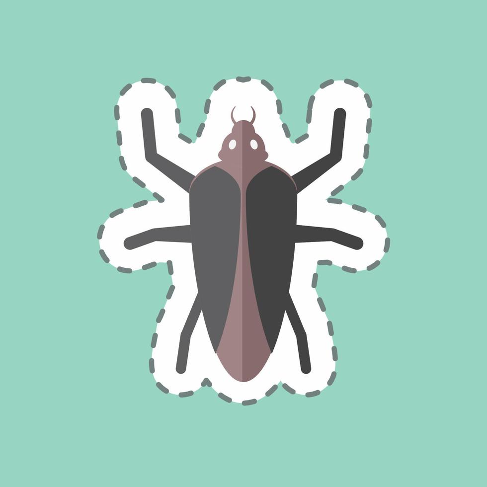 pegatina línea cortada cucaracha. adecuado para el símbolo animal. diseño simple editable. vector de plantilla de diseño. ilustración de símbolo simple