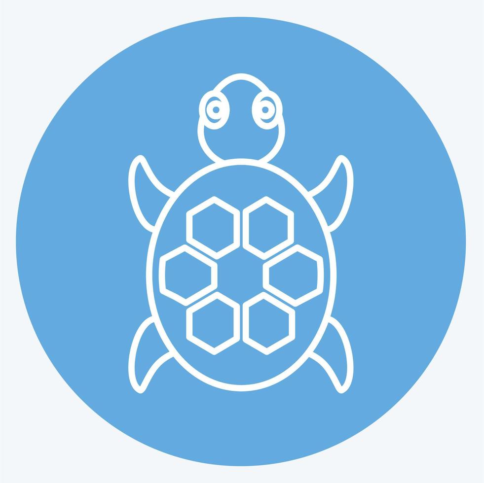 Icon Turtle. suitable for animal symbol. blue eyes style. simple design editable. design template vector. simple symbol illustration vector