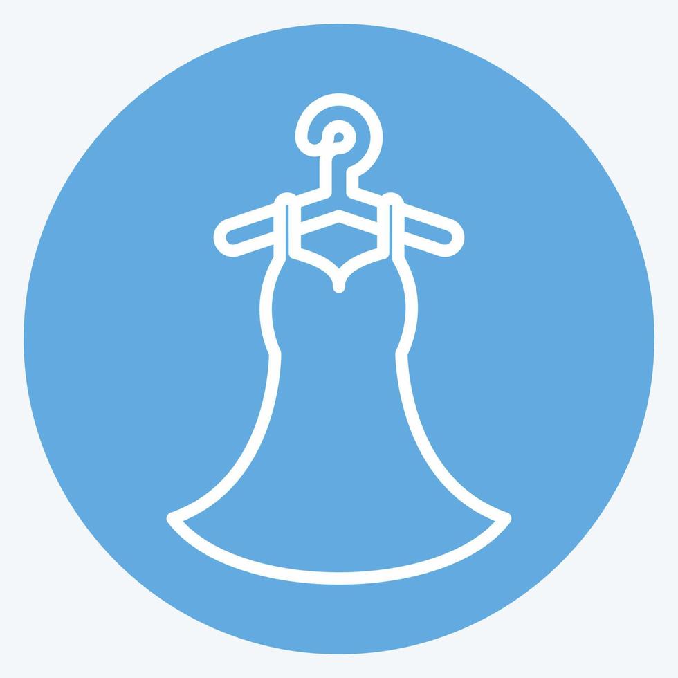 Icon Stitched Dress. suitable for Tailor symbol. blue eyes style. simple design editable. design template vector. simple symbol illustration vector