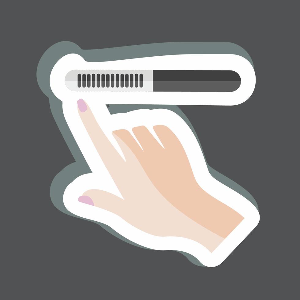 Sticker Nail Filer. suitable for beauty care symbol. simple design editable. design template vector. simple symbol illustration vector