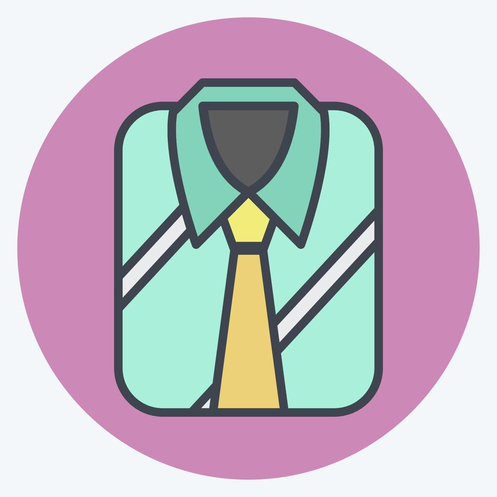 Icon Formal Shirt. suitable for men accessories symbol. color mate style. simple design editable. design template vector. simple symbol illustration vector
