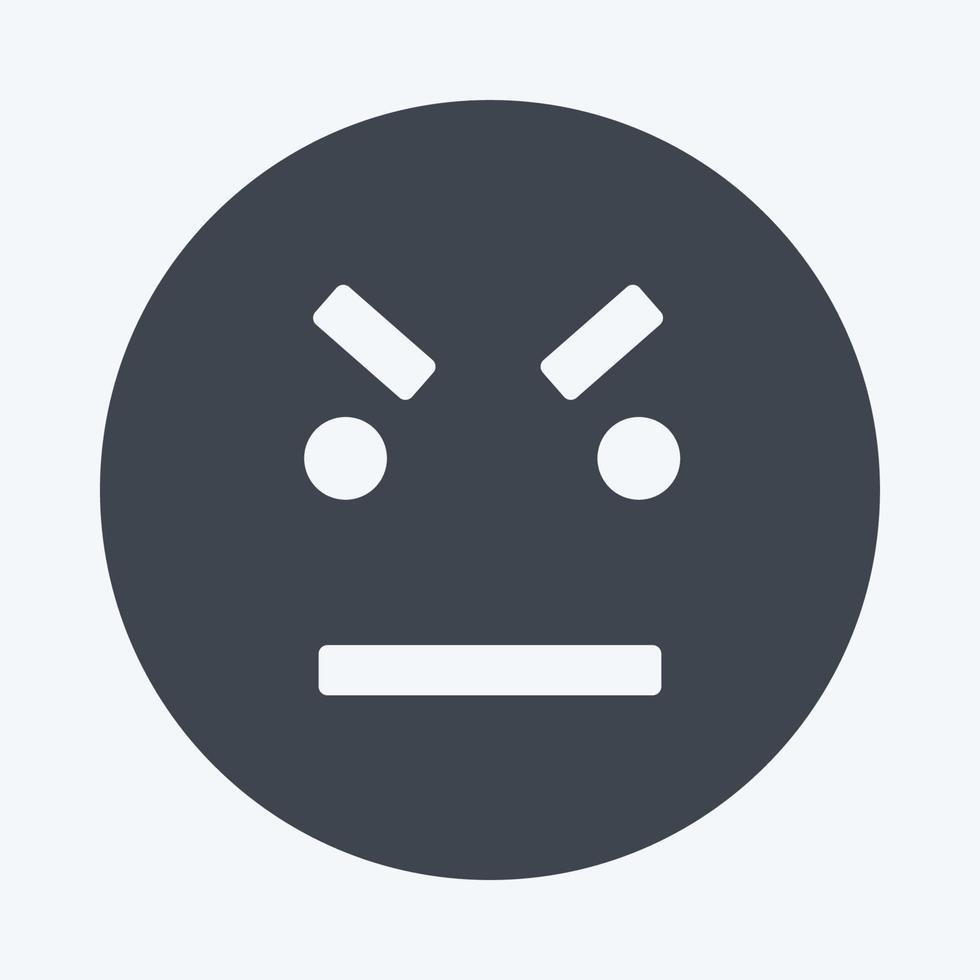 Icon Emoticon Angry. suitable for Emoticon symbol. glyph style. simple design editable. design template vector. simple symbol illustration vector