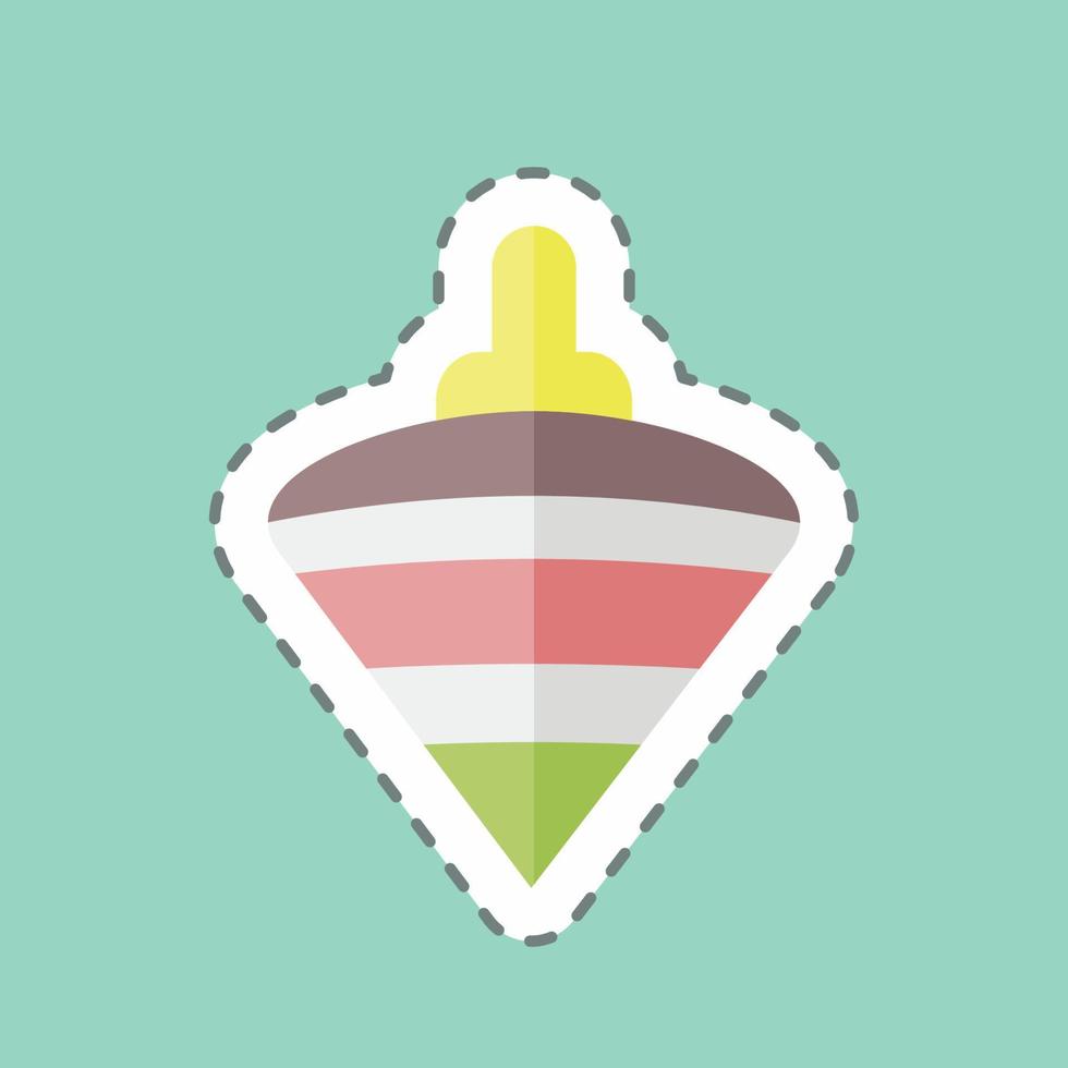 Sticker line cut Toy Top. suitable for Baby symbol. simple design editable. design template vector. simple symbol illustration vector