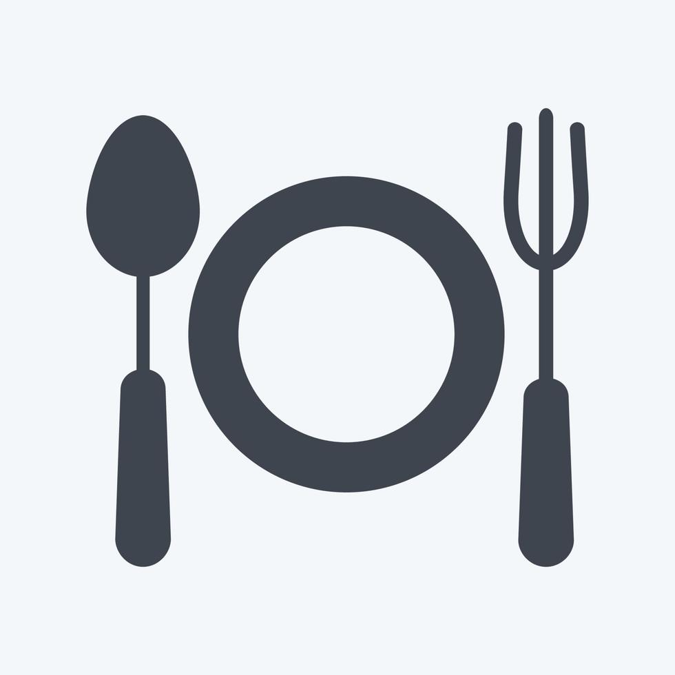 Icon Dinner. suitable for Wedding symbol. glyph style. simple design editable. design template vector. simple symbol illustration vector