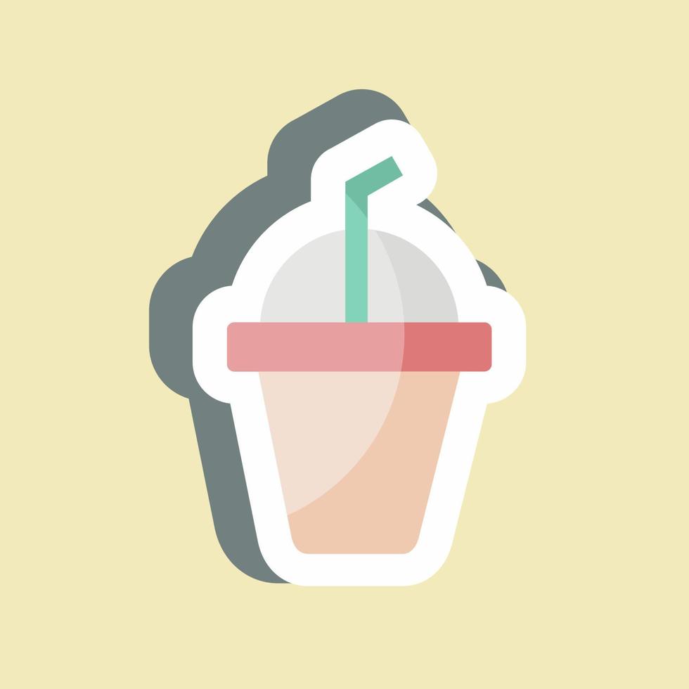 pegatina frappe congelado. adecuado para el símbolo de bebida. diseño simple editable. vector de plantilla de diseño. ilustración de símbolo simple