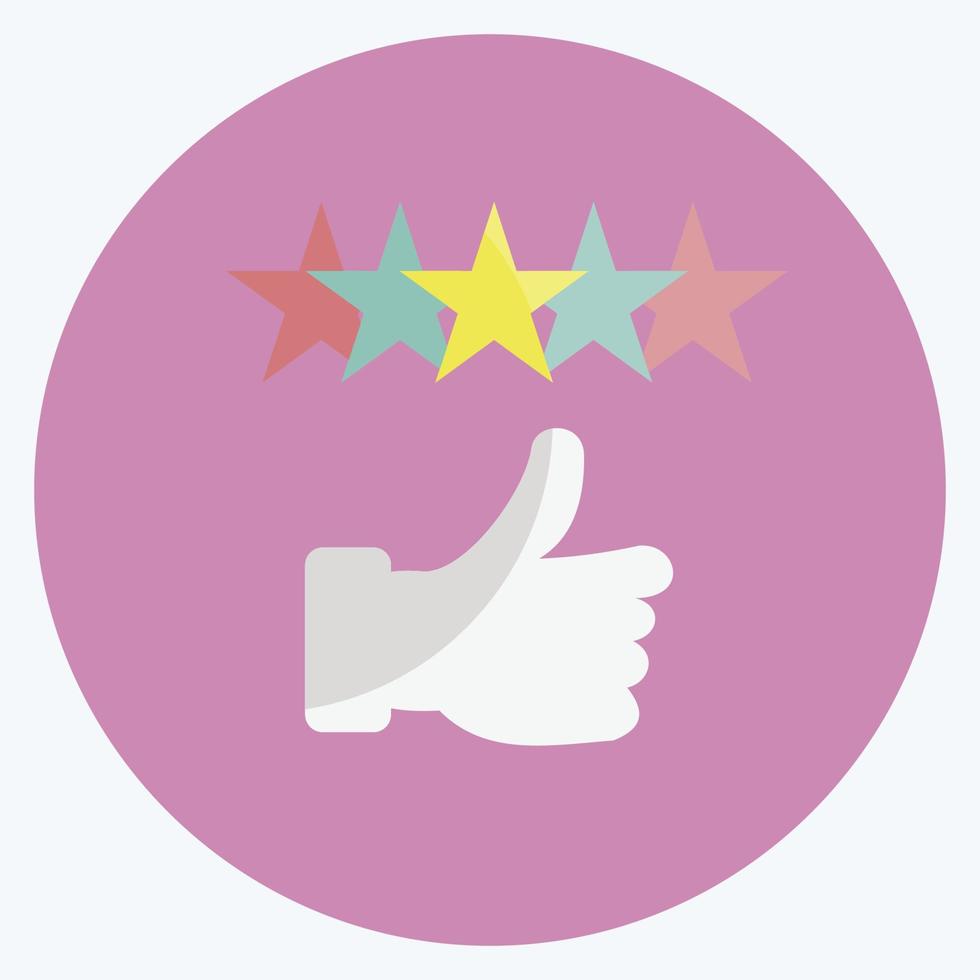 Icon Five Stars. suitable for Feedback symbol. Flat Style. simple design editable. design template vector. simple symbol illustration vector
