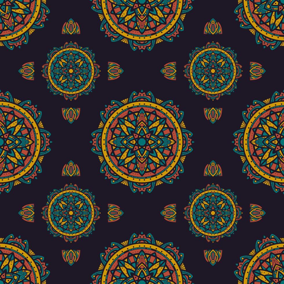 Mandala Zentangle Seamless Pattern vector
