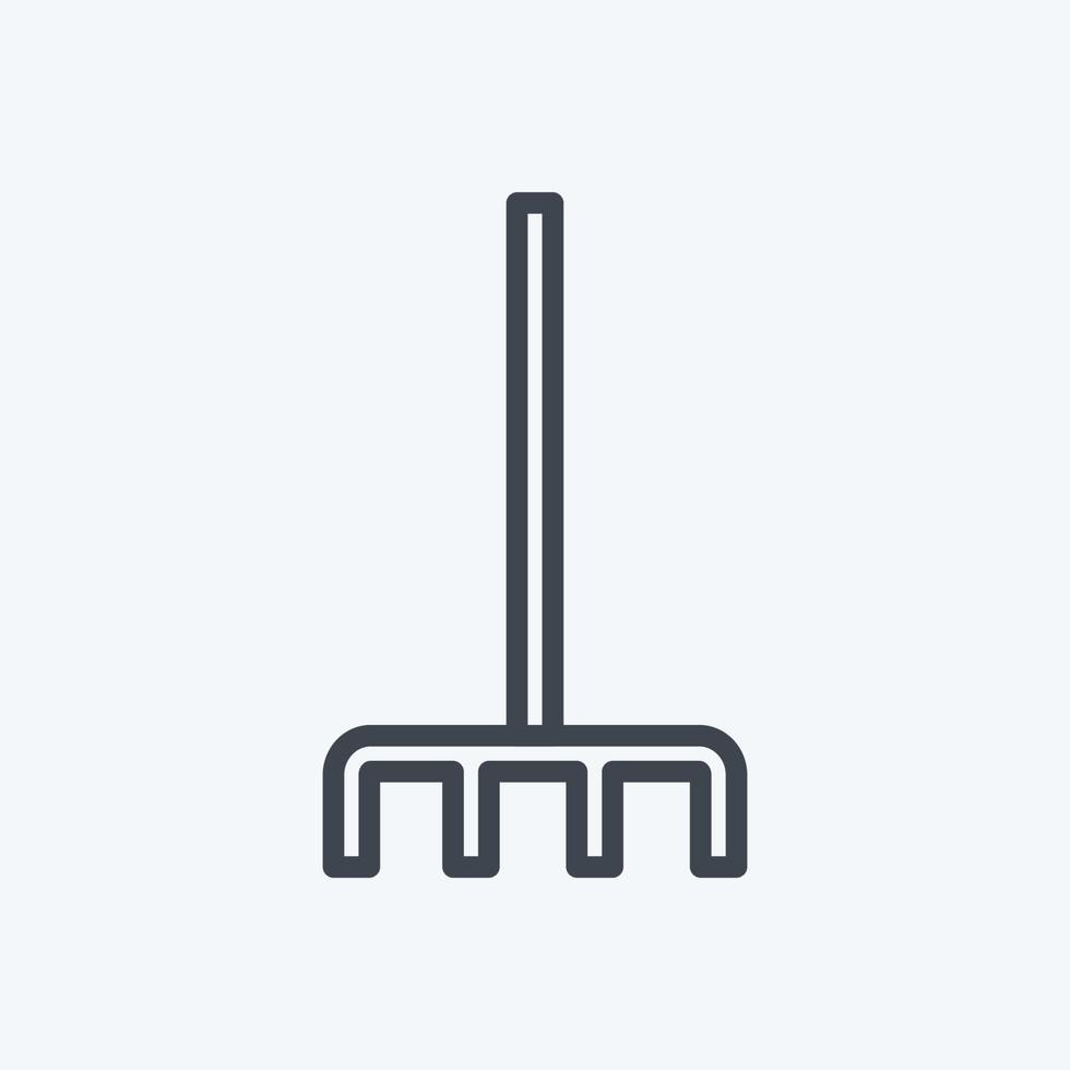 Icon Fork picking leaves. suitable for garden symbol. line style. simple design editable. design template vector. simple symbol illustration vector