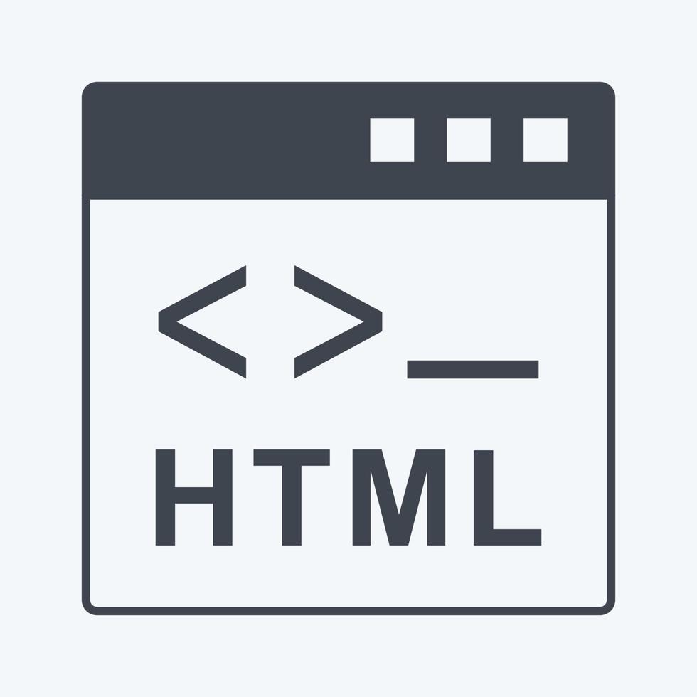 Icon HTML. suitable for Programming symbol. glyph style. simple design ...