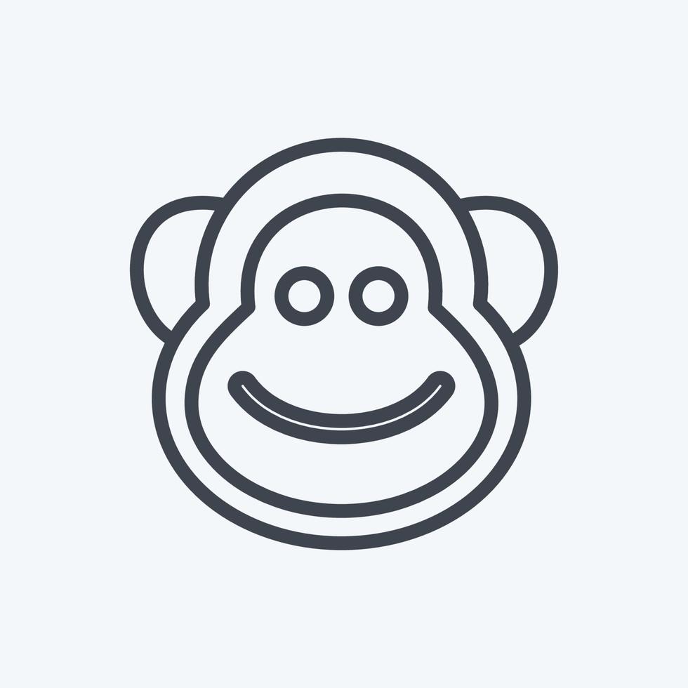 Icon Monkey. suitable for Animal symbol. line style. simple design editable. design template vector. simple symbol illustration vector