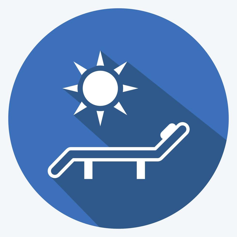Icon Sun Bathing. suitable for Spa symbol. long shadow style. simple design editable. design template vector. simple symbol illustration vector