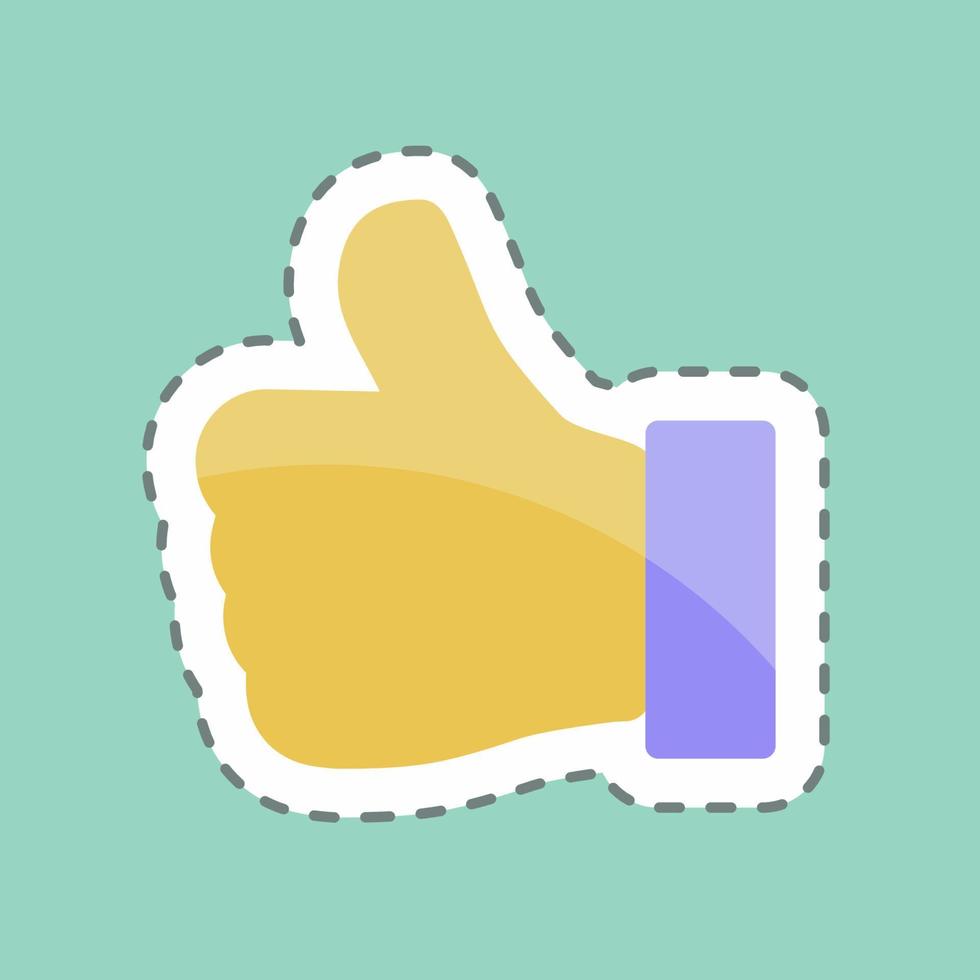 Sticker line cut Thumbs Up. suitable for Education symbol. simple design editable. design template vector. simple symbol illustration vector