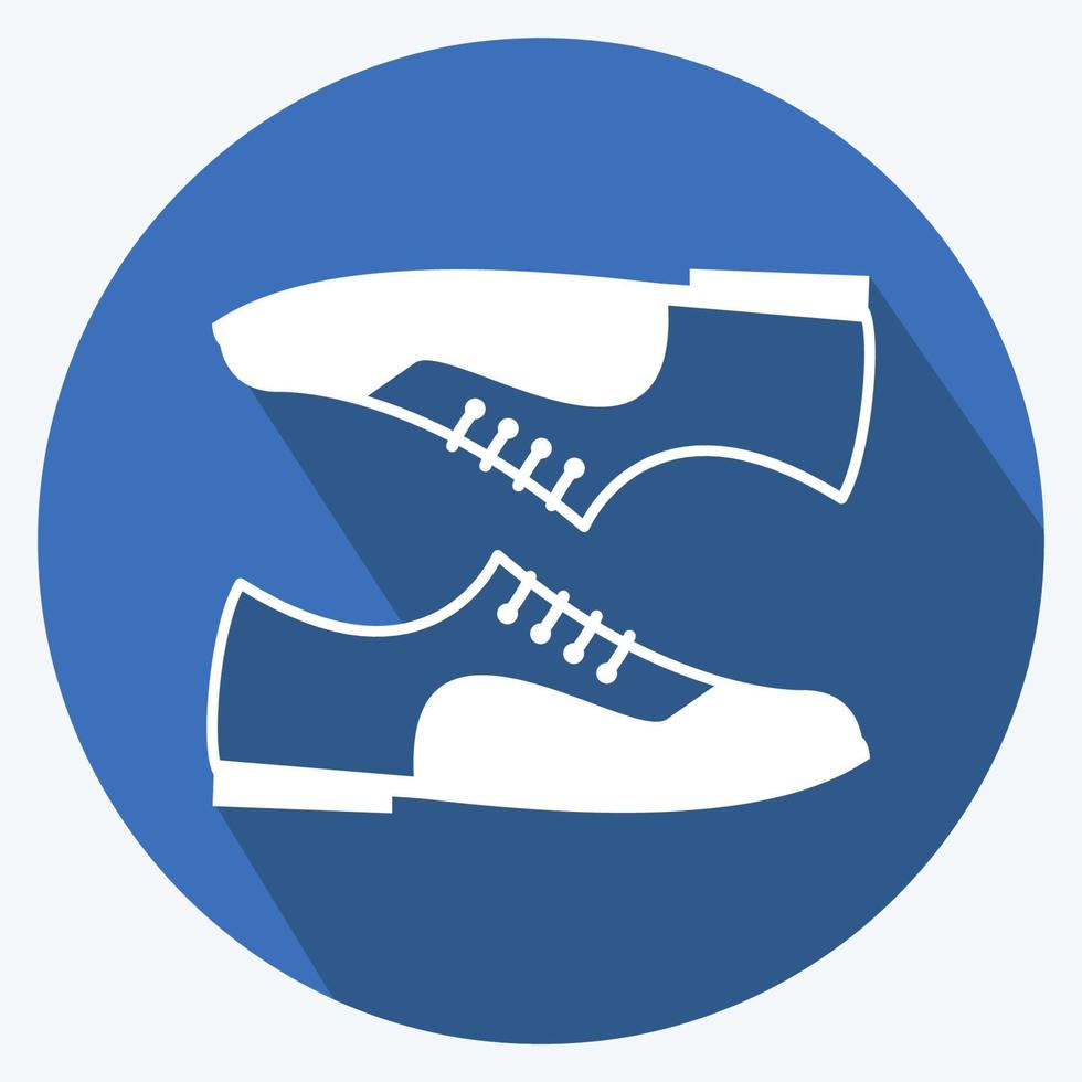 icono de un par de zapatos. adecuado para el símbolo de accesorios masculinos. estilo de sombra larga. diseño simple editable. vector de plantilla de diseño. ilustración de símbolo simple