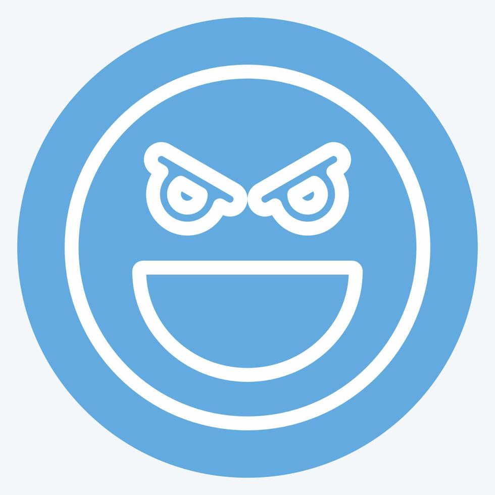 Icon Emoticon Evil. suitable for Emoticon symbol. blue eyes style. simple design editable. design template vector. simple symbol illustration vector