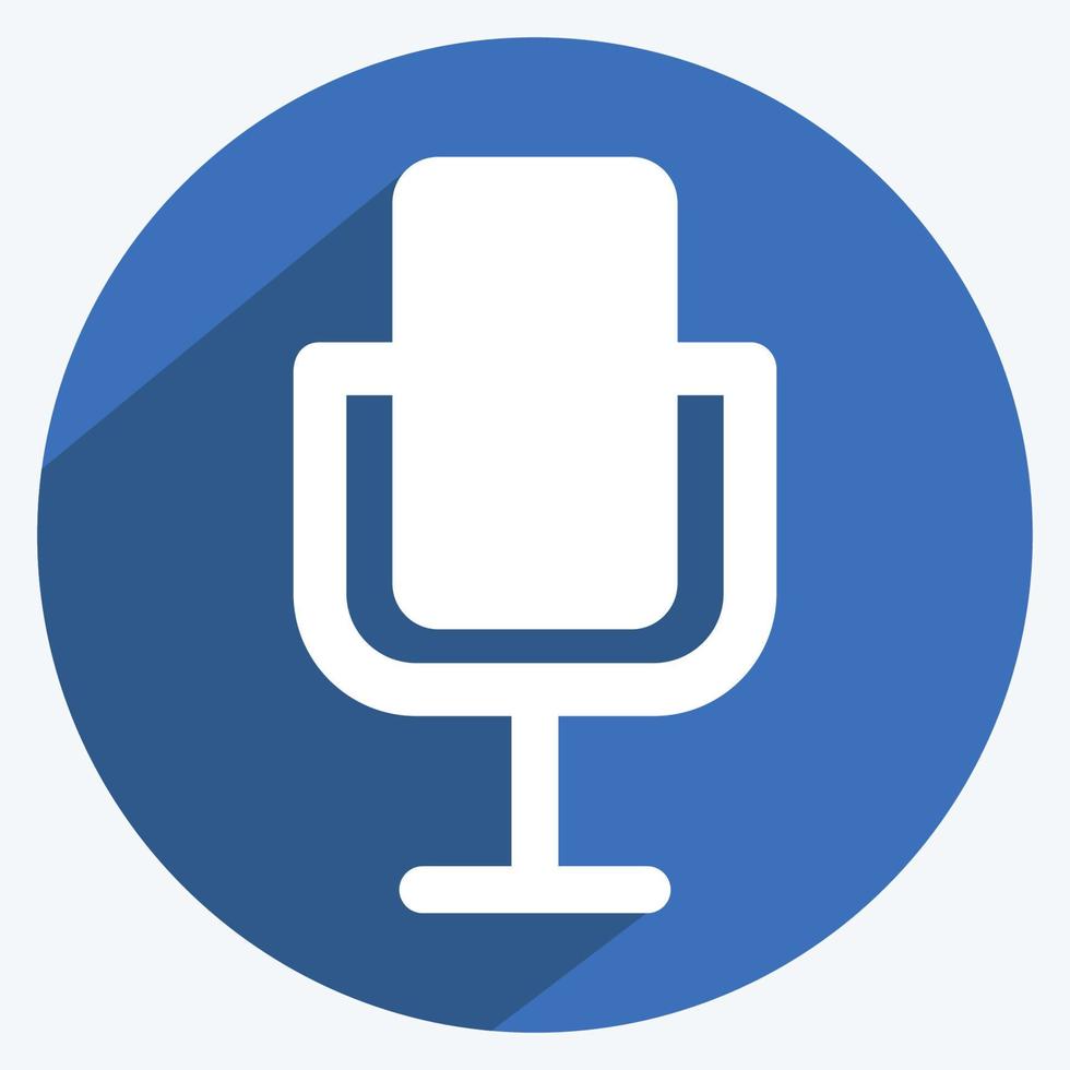 Icon Microphone. suitable for Education symbol. long shadow style. simple design editable. design template vector. simple symbol illustration vector