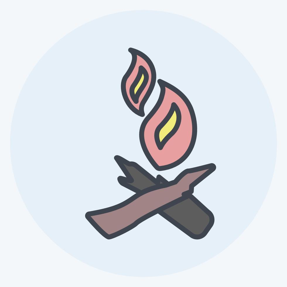 Icon Fire. suitable for Wild West symbol. color mate style. simple design editable. design template vector. simple symbol illustration vector