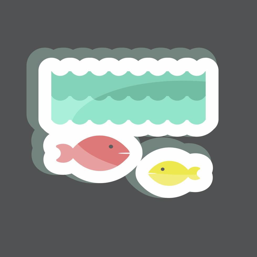 Sticker Life Under Water. suitable for Community symbol. simple design editable. design template vector. simple symbol illustration vector