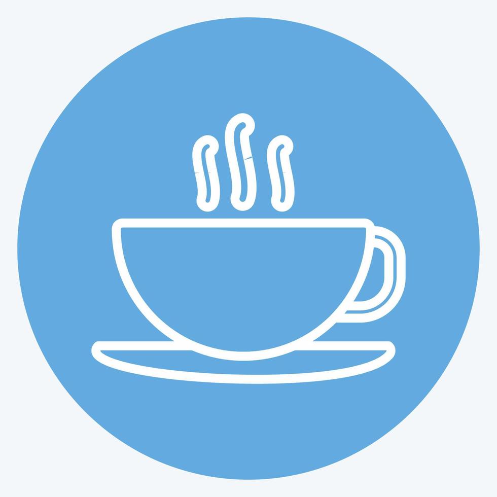 taza de café icono. adecuado para el símbolo de la boda. estilo de ojos azules. diseño simple editable. vector de plantilla de diseño. ilustración de símbolo simple