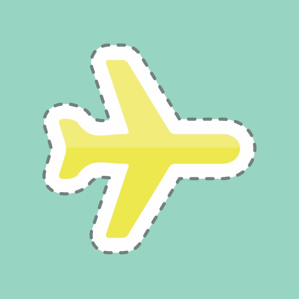 Sticker line cut Aeroplane Mode. suitable for Mobile Apps symbol. simple design editable. design template vector. simple symbol illustration vector