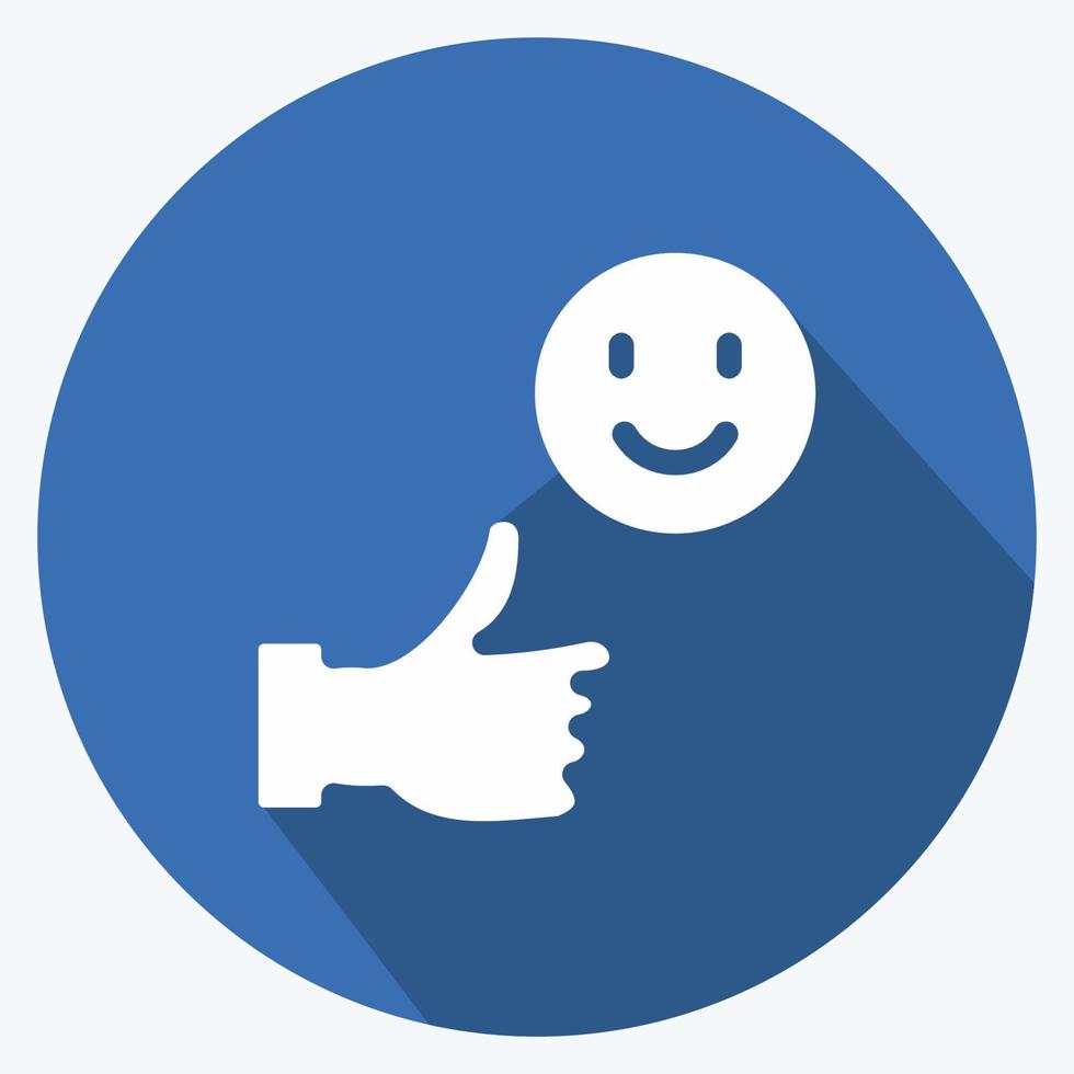 Icon Satisfaction. suitable for Feedback symbol. Long Shadow Style. simple design editable. design template vector. simple symbol illustration vector