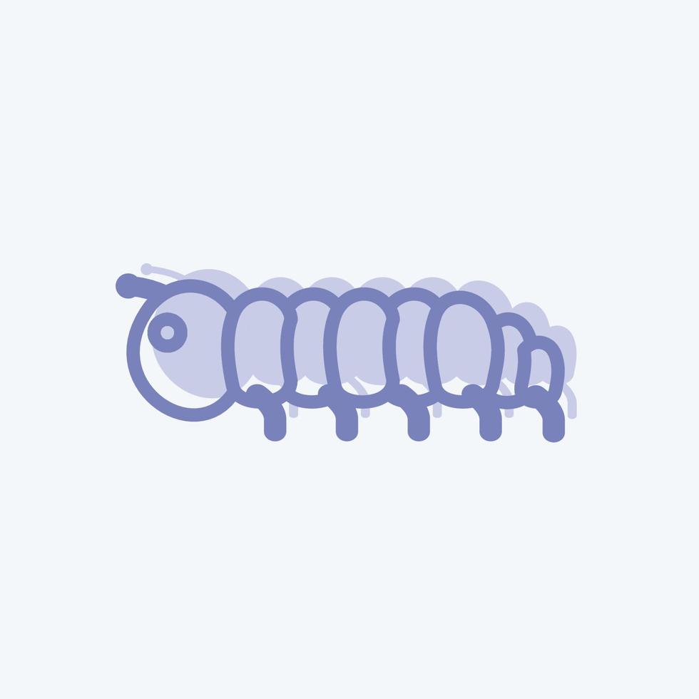 Icon Caterpillar. suitable for Animal symbol. two tone style. simple design editable. design template vector. simple symbol illustration vector