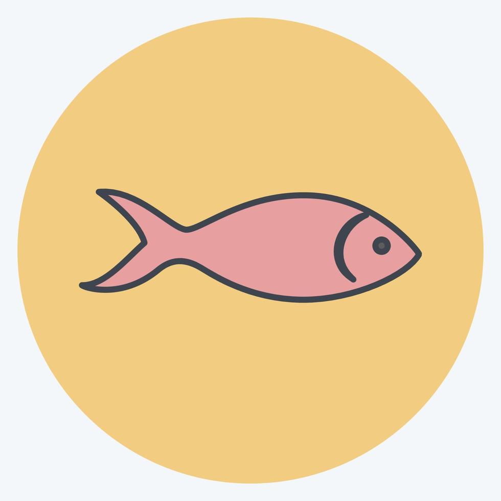 Icon Fish. suitable for animal symbol. color mate style. simple design editable. design template vector. simple symbol illustration vector