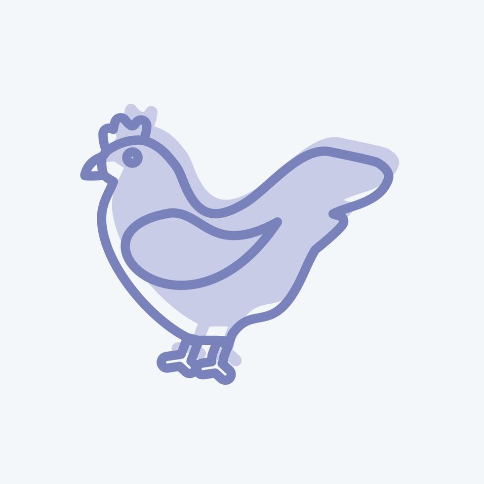 icono de gallina. adecuado para el símbolo del jardín. estilo de dos tonos. diseño simple editable. vector de plantilla de diseño. ilustración de símbolo simple