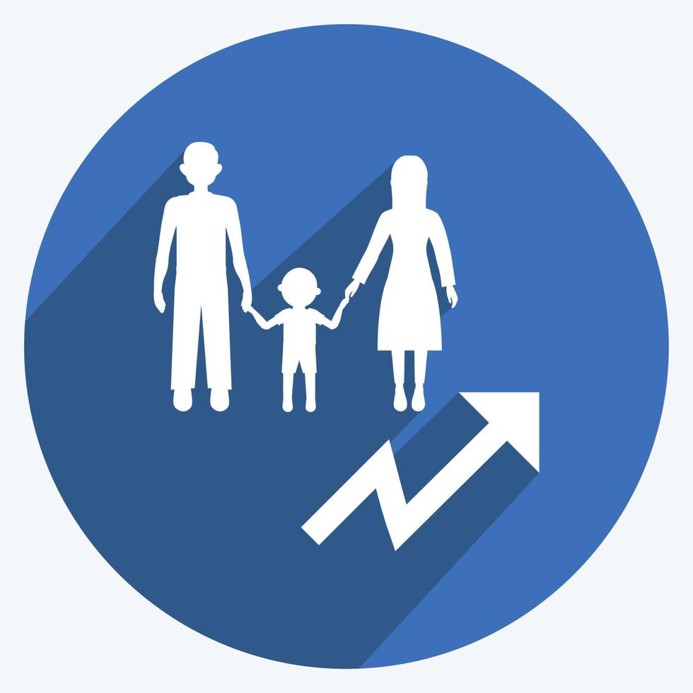 Icon Population Growth. suitable for Community symbol. long shadow style. simple design editable. design template vector. simple symbol illustration vector